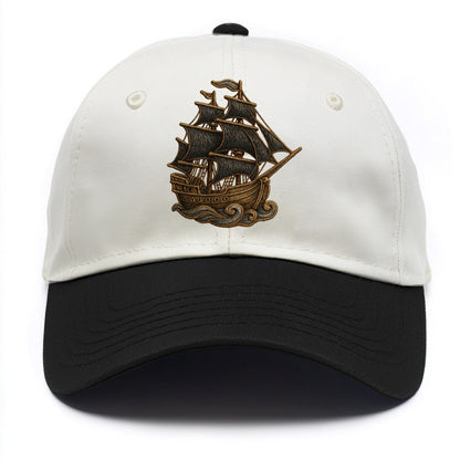 Pirate Ship  - Two Tone Cap - Black