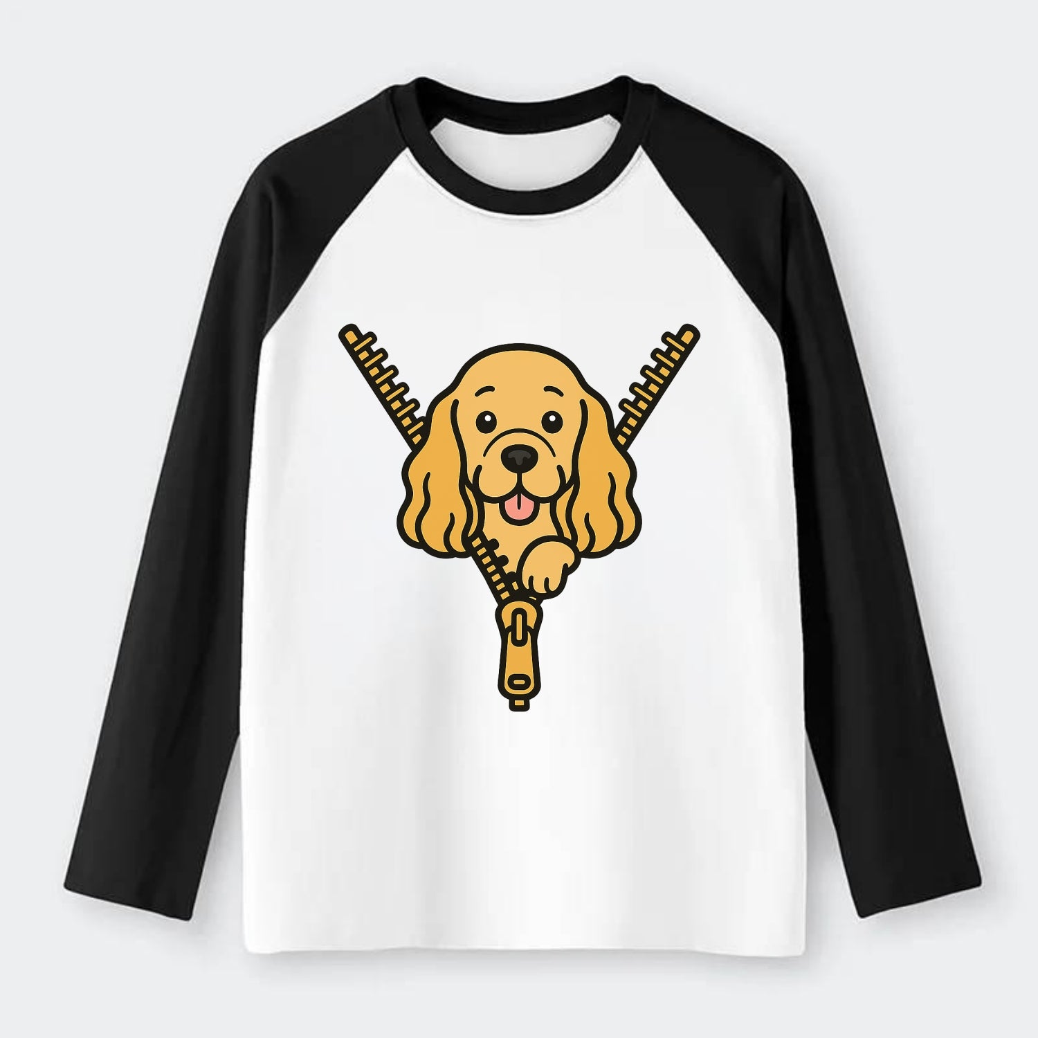 Cocker Spaniel - Raglan Long Sleeve T-Shirt - Black