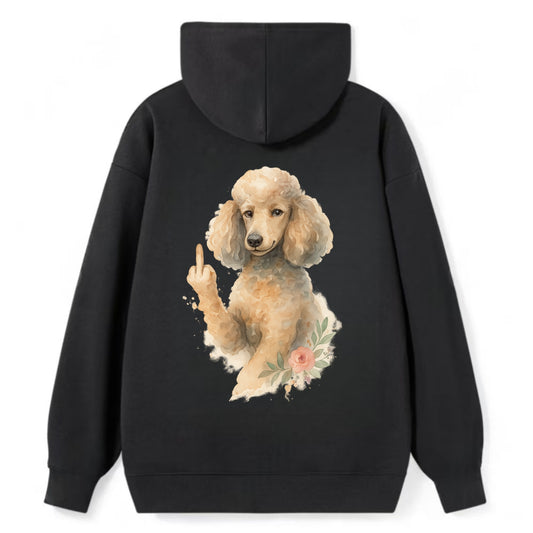 Standard Poodle with curly styled coat, intelligent face, fancy paw - Classic Pullover Hoodie - Black