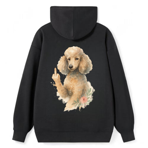 Standard Poodle with curly styled coat, intelligent face, fancy paw - Classic Pullover Hoodie
