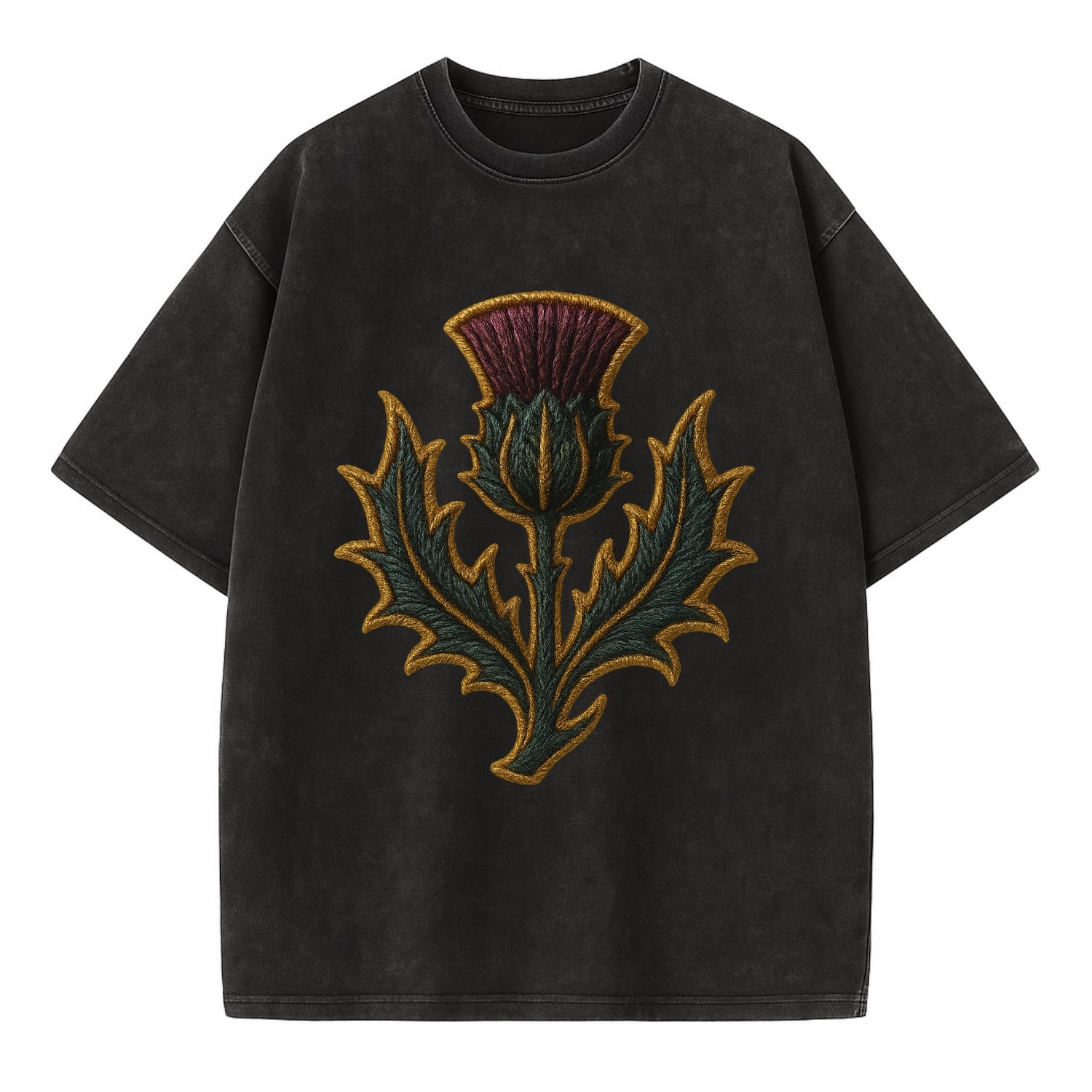 Scottish Thistle  - Vintage T-shirt - Black