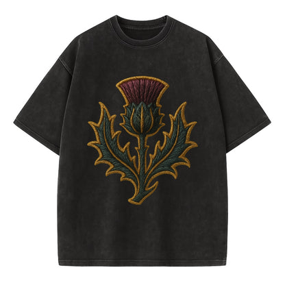 Scottish Thistle  - Vintage T-shirt - Black