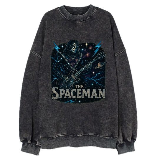 Spaceman Constellation - Vintage Sweatshirt - Black