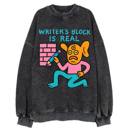 WRITERS BLOCK IS REAL | Brick wall with pencil - Vintage Sweatshirt - Black