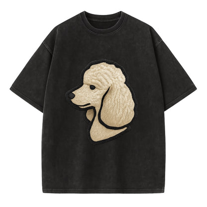 Poodle - Contemporary clean style with s - Vintage T-shirt - Black
