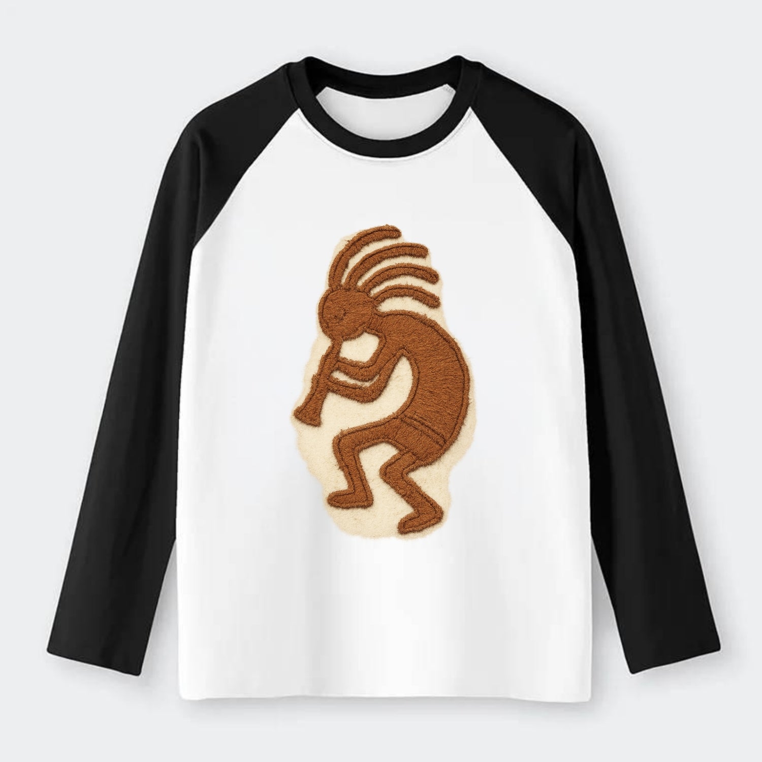 Kokopelli  - Raglan Long Sleeve T-Shirt - Black