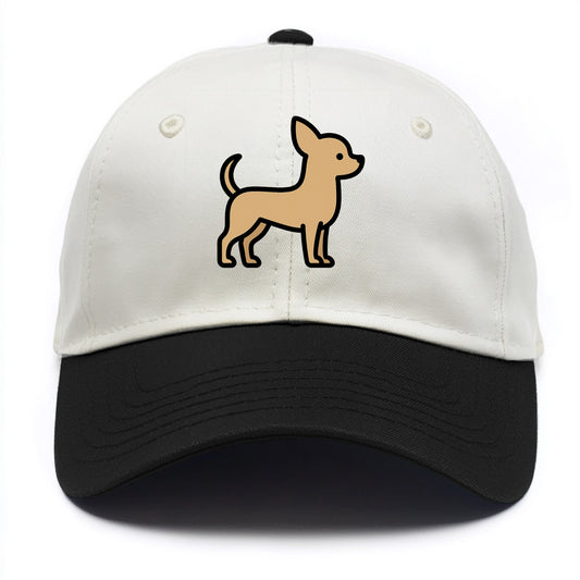 Chihuahua - Tan smooth coat flat side profile - Two Tone Cap - Black