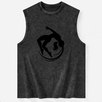 Gymnast mid-backflip rotation - Vintage Washed Tank - Black