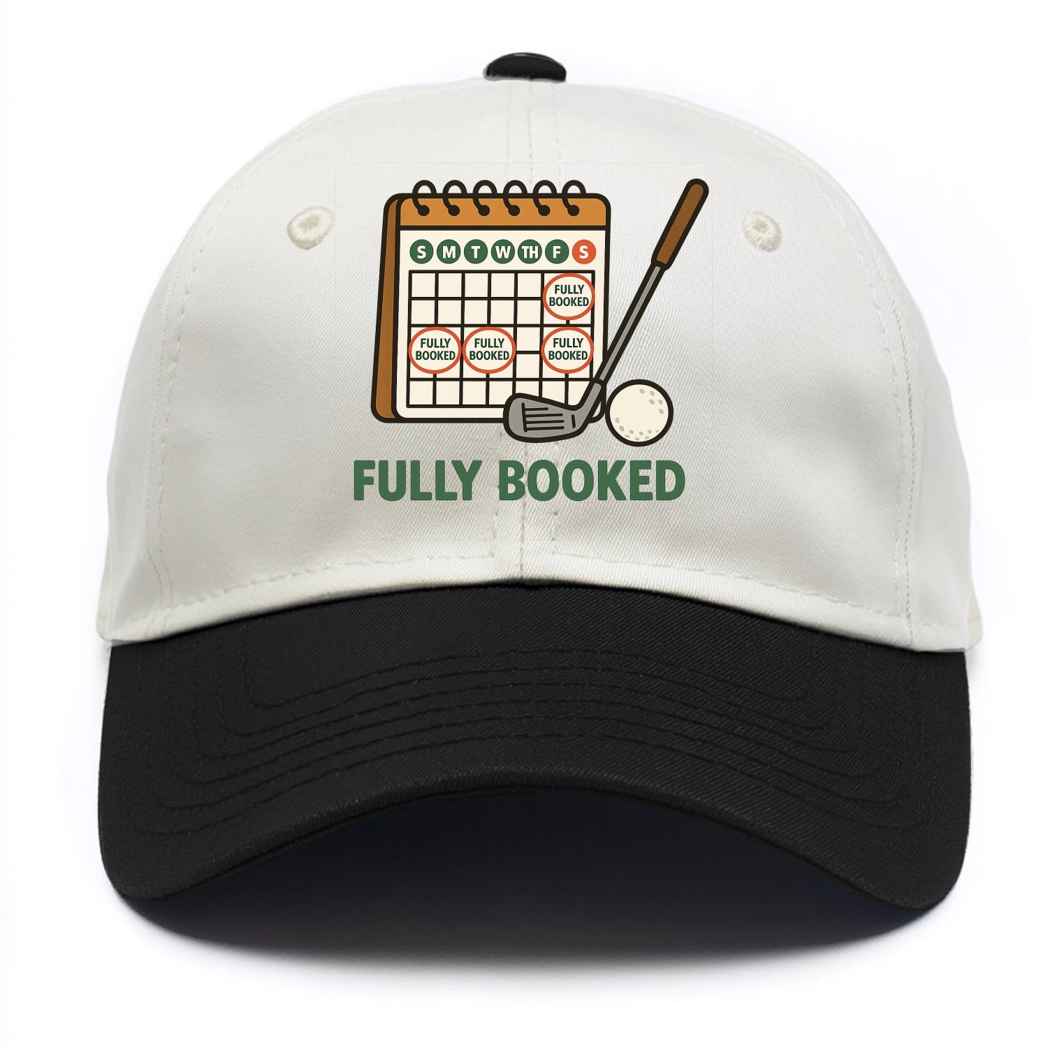 Calendar with every weekend marked for golf - "Fully Booked" - golf obsession - Two Tone Cap - Black