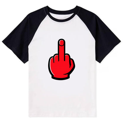 Bold Defiance Icon - Contrast Raglan T-shirt - Black