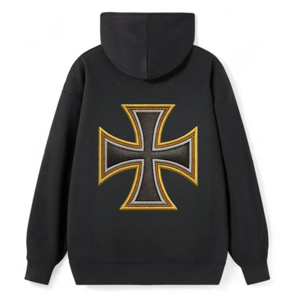 Teutonic Cross  - Classic Pullover Hoodie - Black