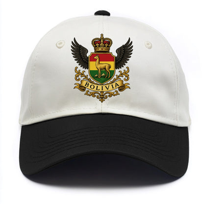 Bolivia Llama Emblem  - Two Tone Cap - Black