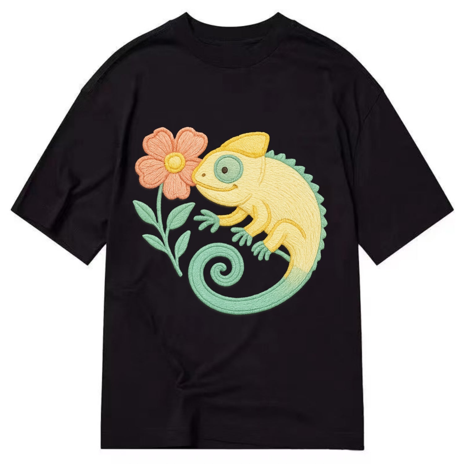 Yellow Chameleon - Classic T-shirt - Black