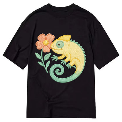 Yellow Chameleon - Classic T-shirt - Black