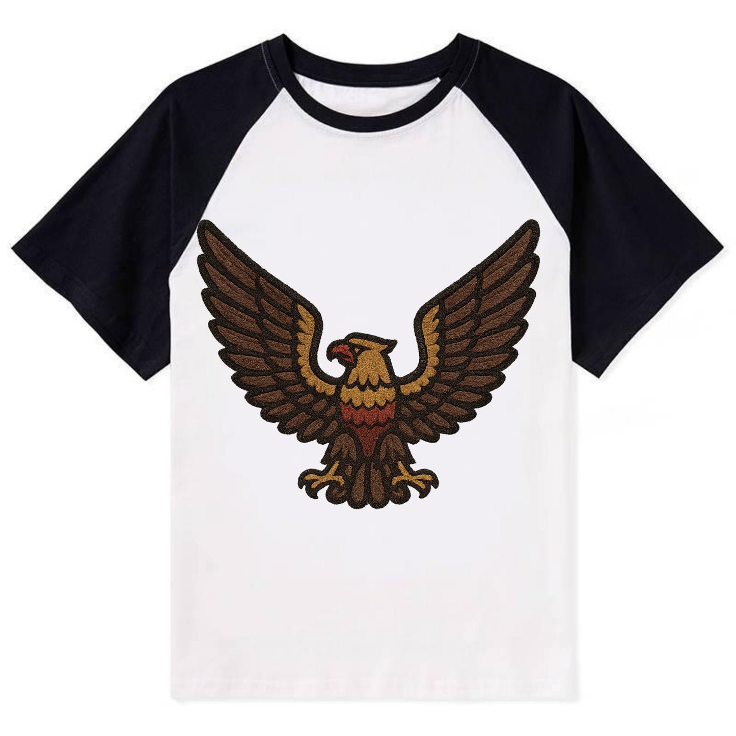Eagle Wings  - Contrast Raglan T-shirt - Black