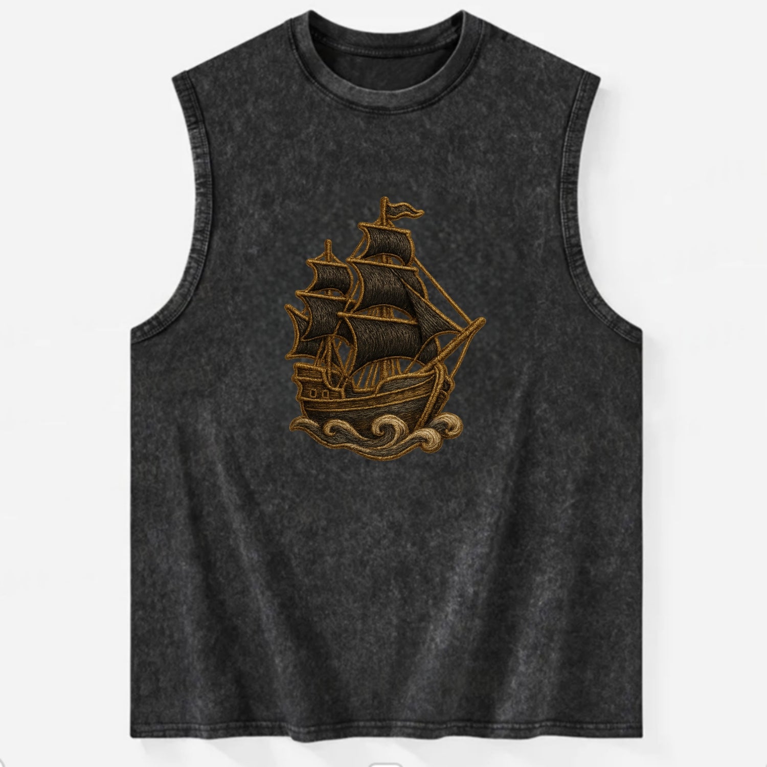 Pirate Ship  - Vintage Washed Tank - Black