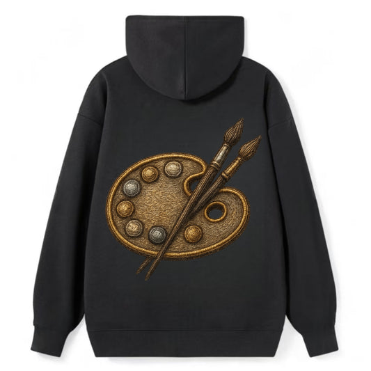Artist palette with brushes - painter emblem - Classic Pullover Hoodie - Black