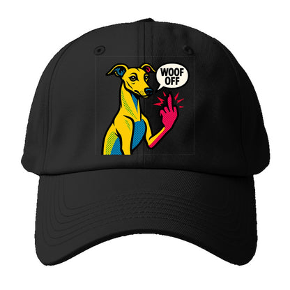 Whippet sleek athletic greyhound-like, elegant long paw giving sass - Baseball Cap For Big Heads - Black