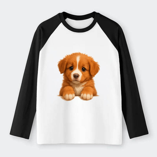 Nova Scotia Duck Tolling Retriever  - Ra - Raglan Long Sleeve T-Shirt - Black