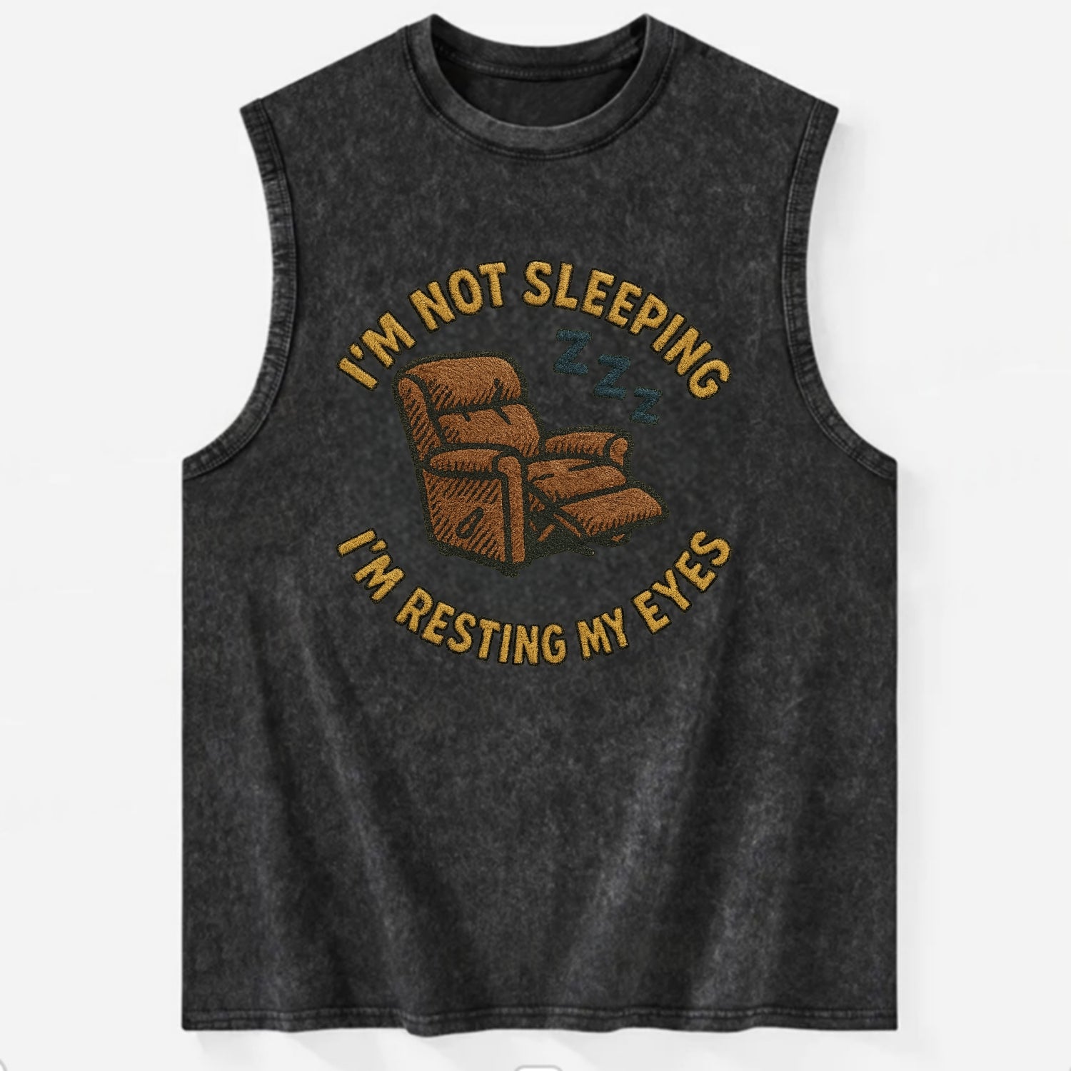 I'm Not Sleeping I'm Resting My Eyes  - Vintage Washed Tank - Black
