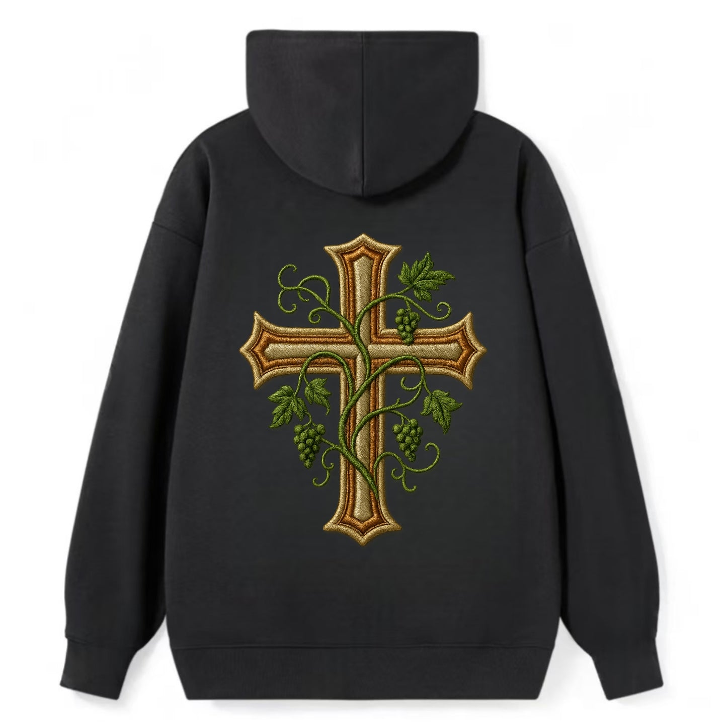 Vine Cross  - Classic Pullover Hoodie - Black