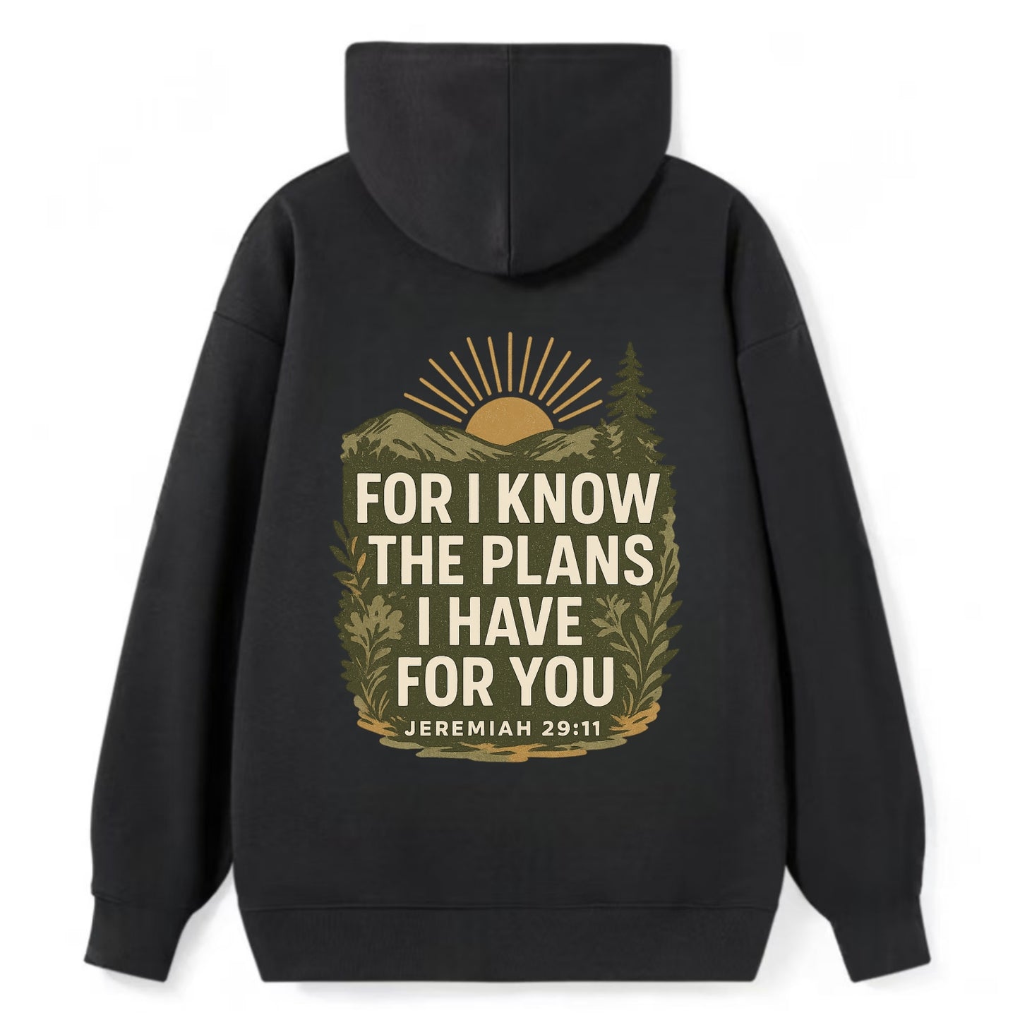 Jeremiah 29:11 Sunrise - Classic Pullover Hoodie - Black