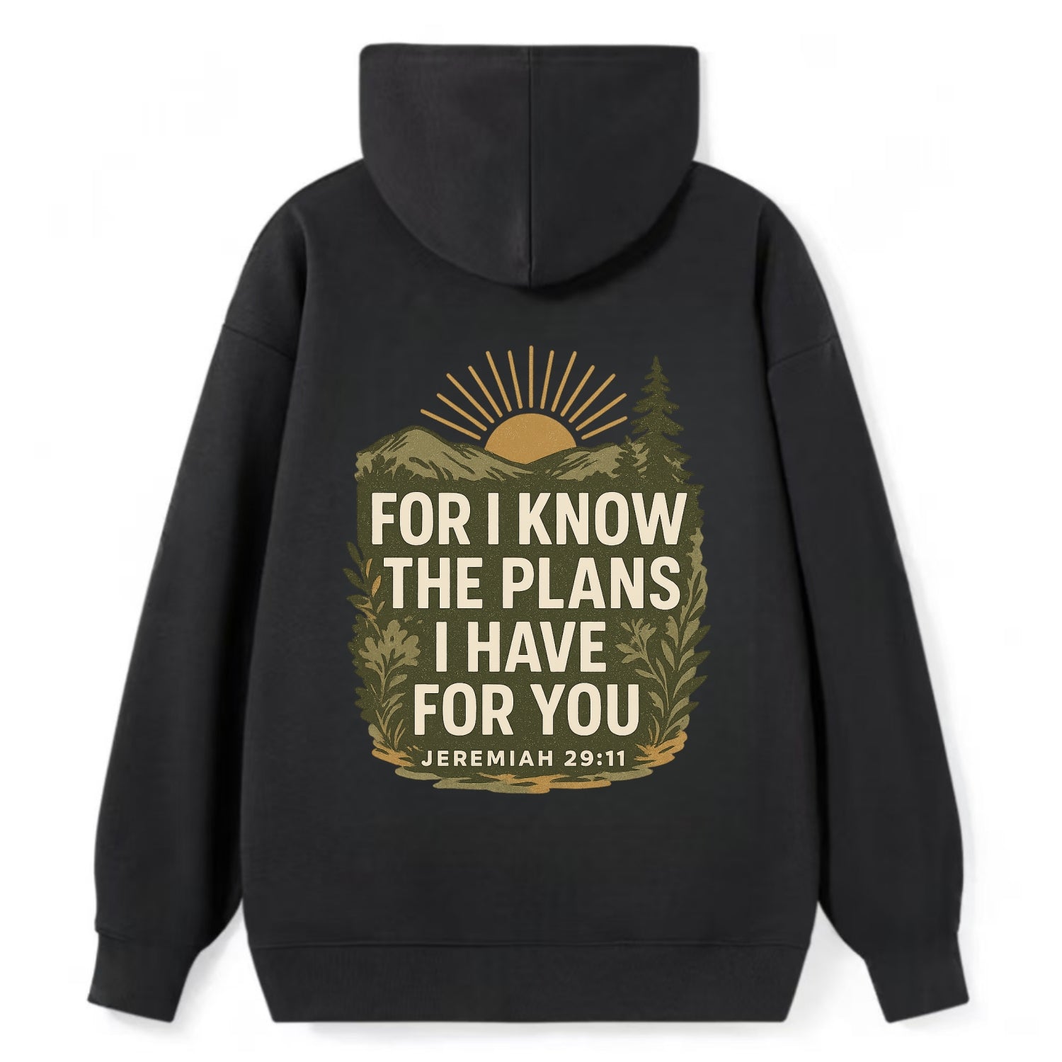 Jeremiah 29:11 Sunrise - Classic Pullover Hoodie - Black
