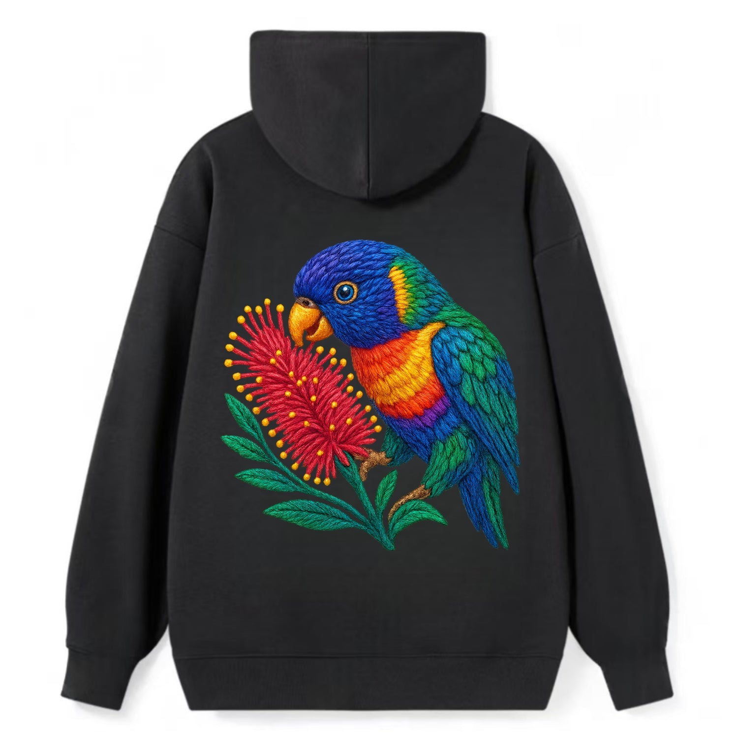 Rainbow Lorikeet Bottlebrush - Classic Pullover Hoodie - Black
