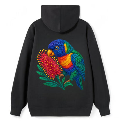 Rainbow Lorikeet Bottlebrush - Classic Pullover Hoodie - Black