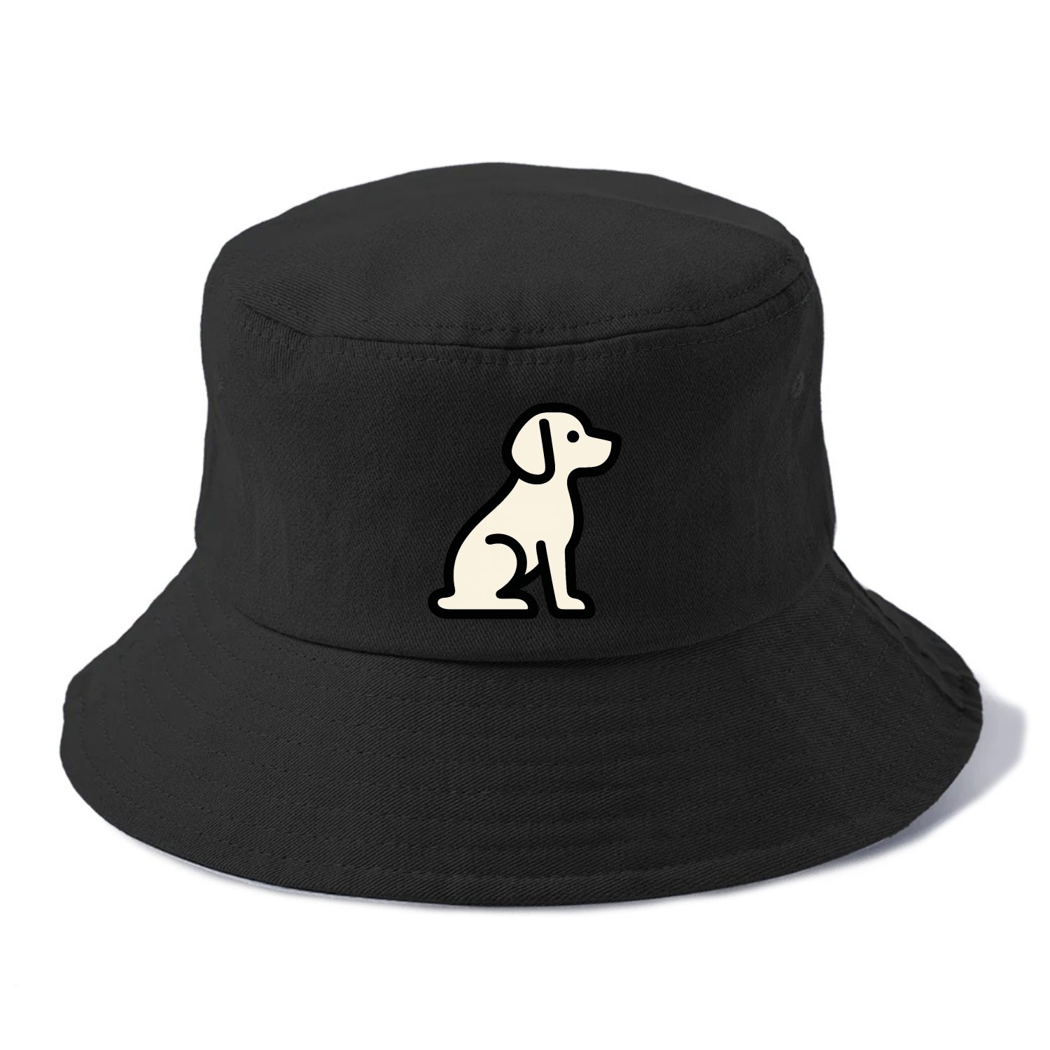 Beagle - Modern minimal sitting pose wit - Bucket Hat - Black