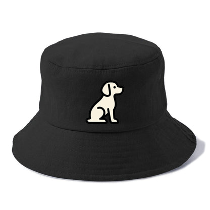 Beagle - Modern minimal sitting pose wit - Bucket Hat - Black