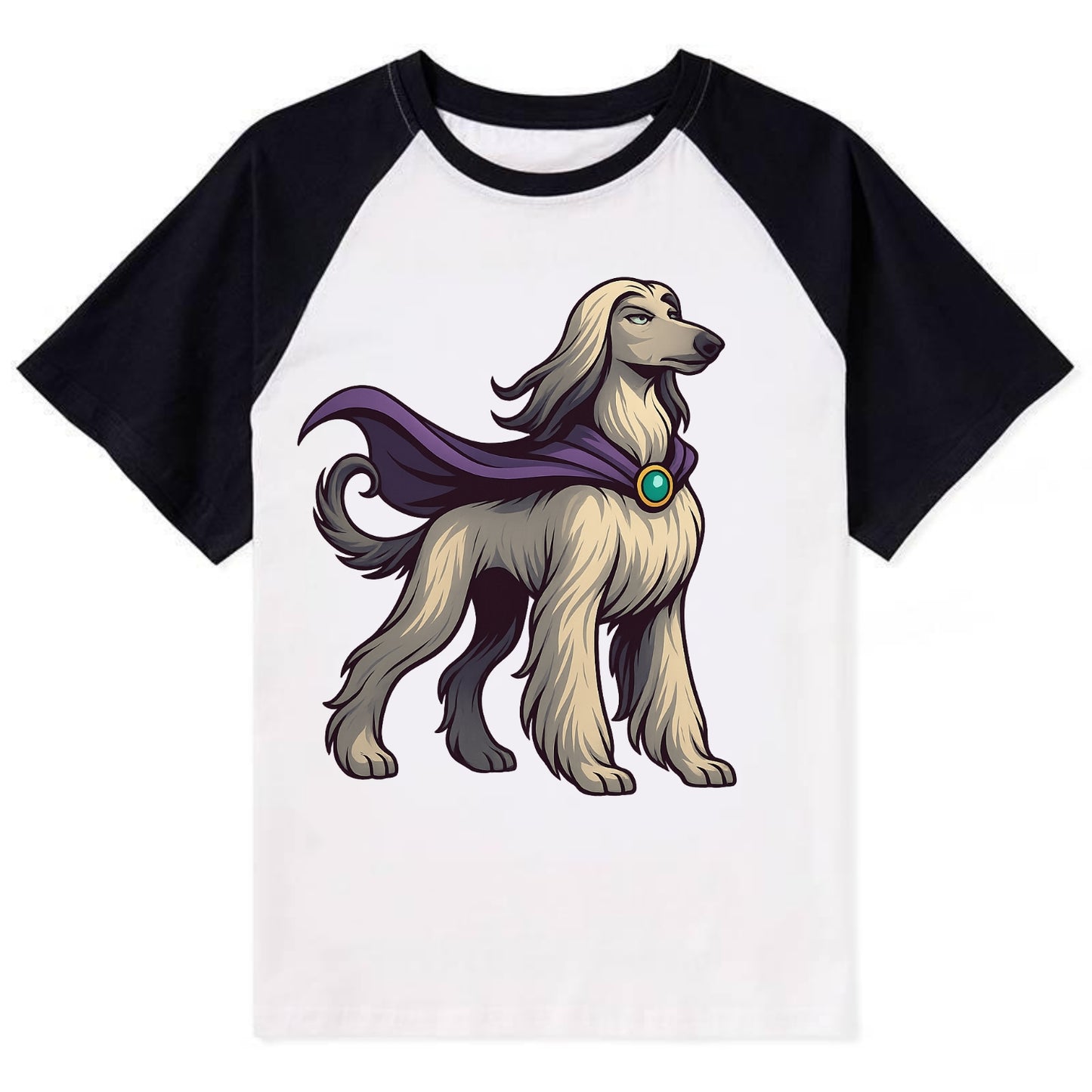 Afghan Hound Mystic Hero  - Contrast Rag Contrast Raglan T-shirt - Black