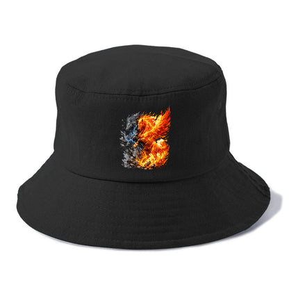 THUNDER FIRE | Horse combining lightning and flame | Electric fire | Storm energy | - Bucket Hat - Black