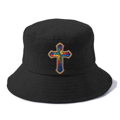 Stained Glass Cross  - Bucket Hat - Black