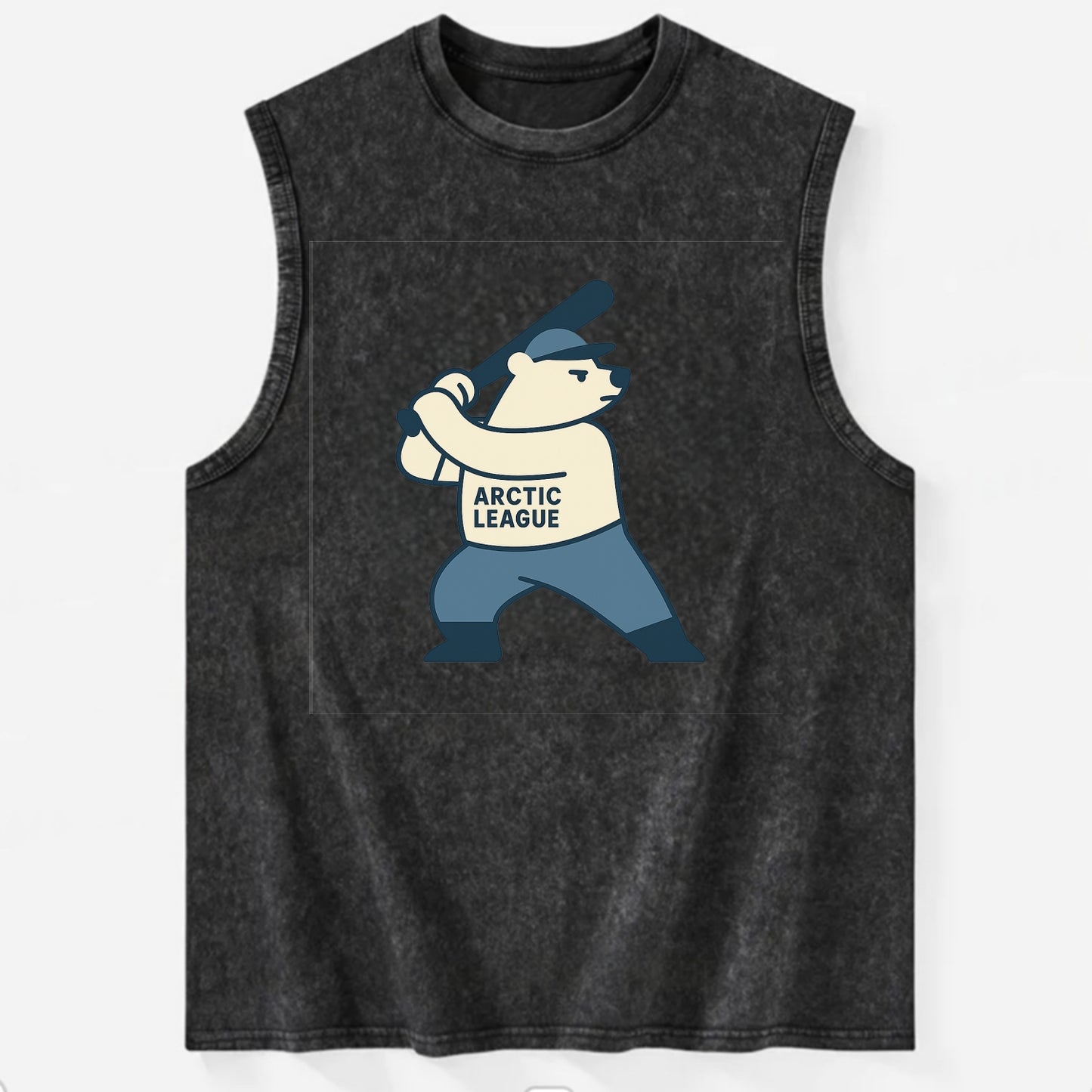 Polar Bear Baseball MVP - Vintage Washed Tank - Black