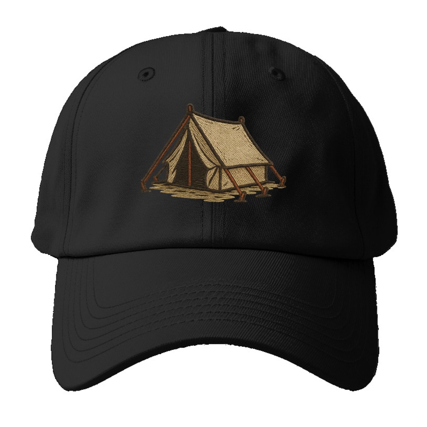 Camping Tent  - Baseball Cap For Big Heads - Black