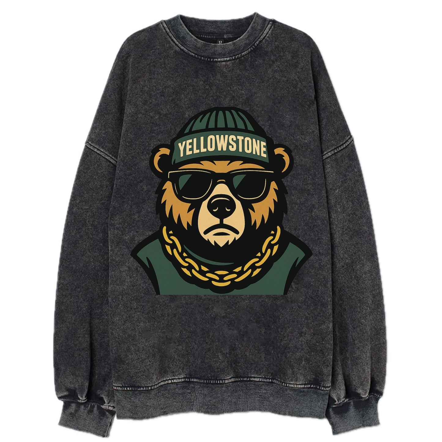 Yellowstone Bear - Vintage Sweatshirt - Black