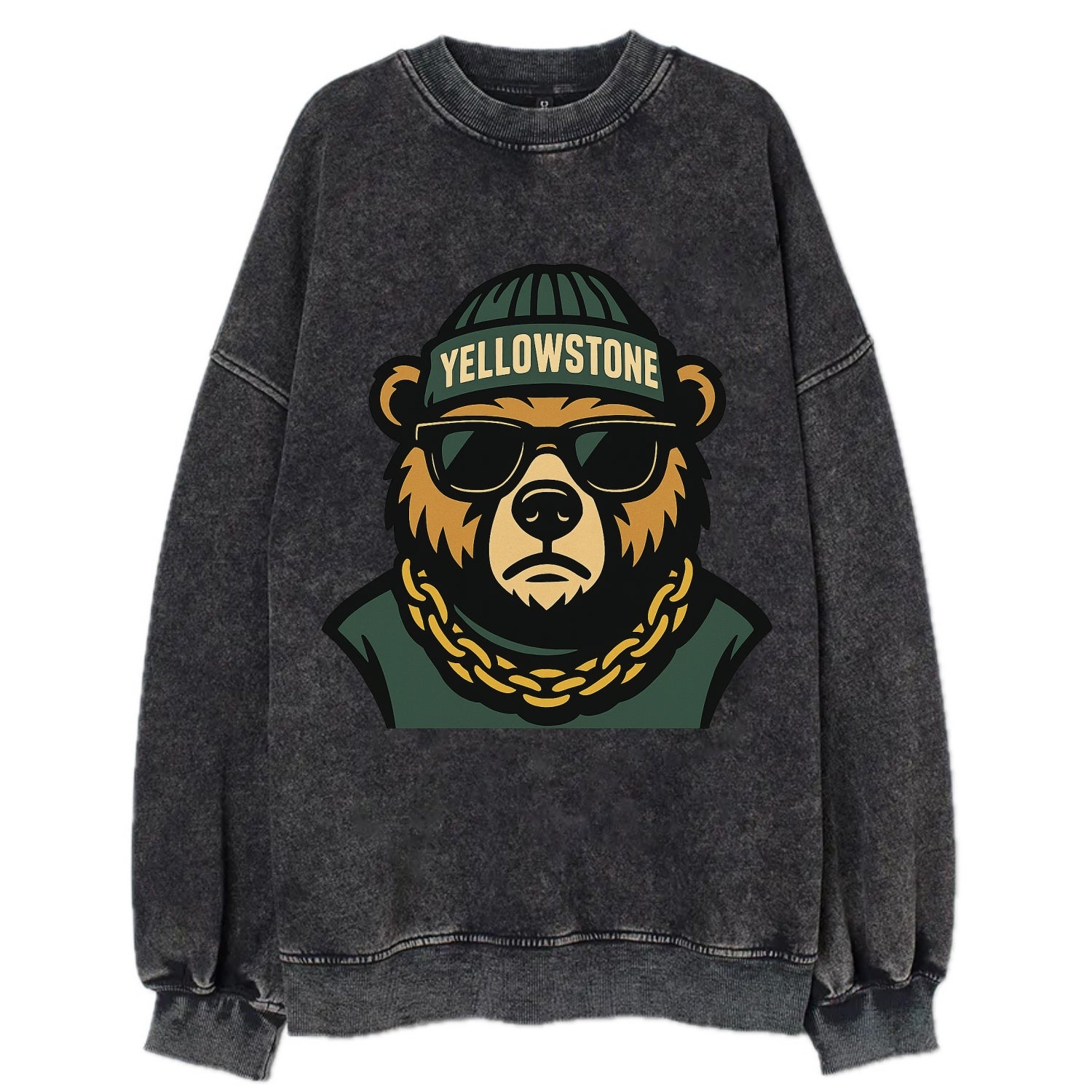 Yellowstone Bear - Vintage Sweatshirt - Black