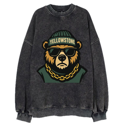 Yellowstone Bear - Vintage Sweatshirt - Black