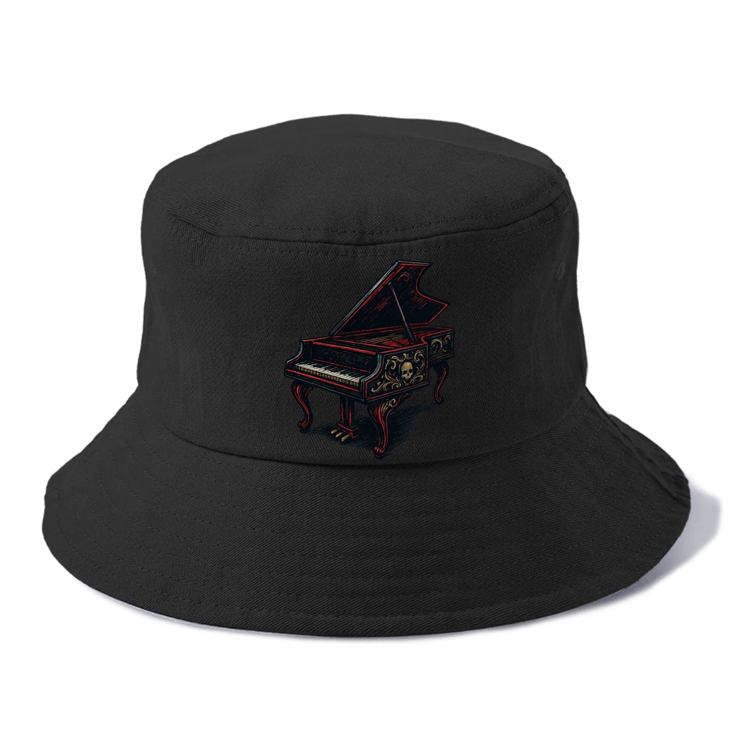Harpsichord with baroque decorative styling - Bucket Hat - Black