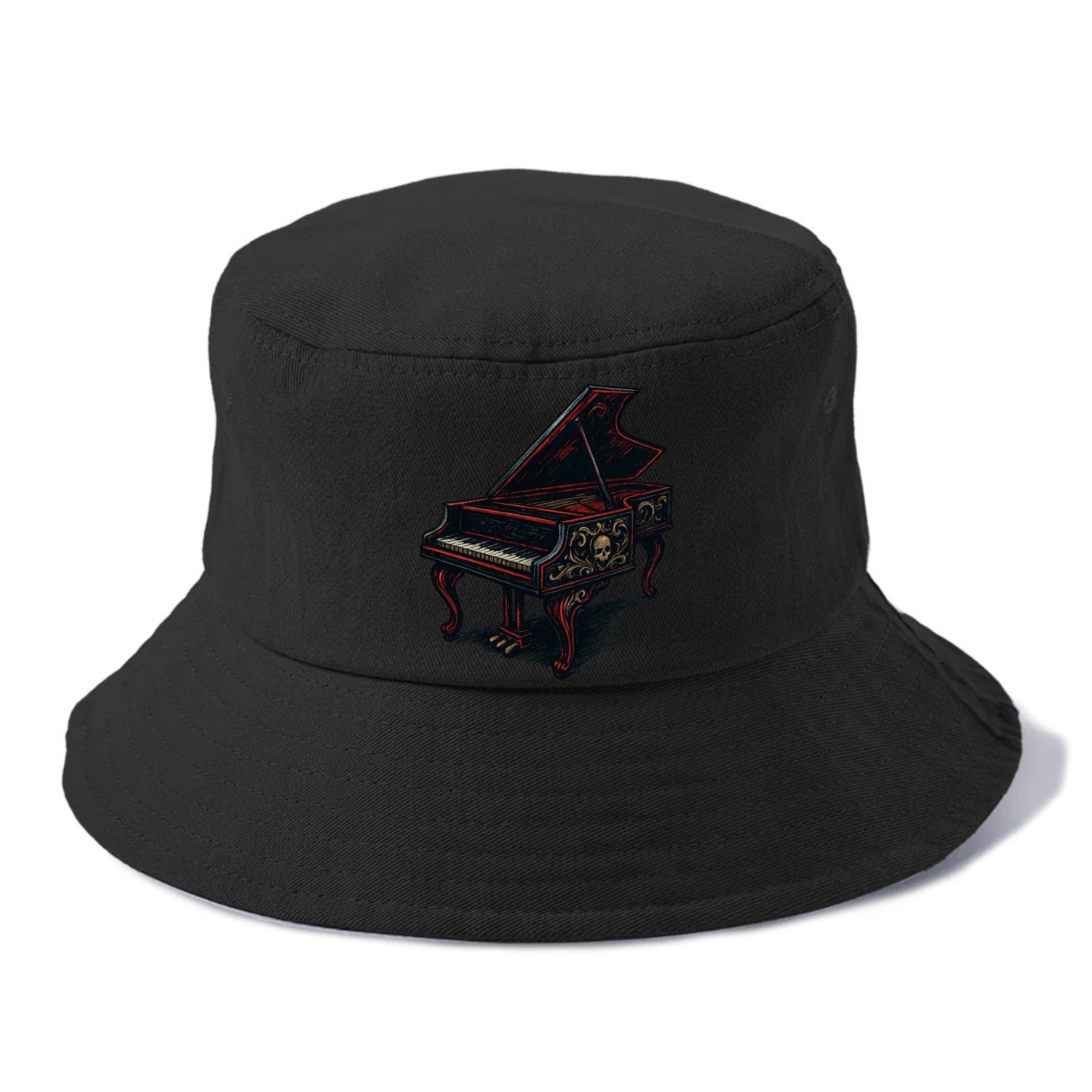 Harpsichord with baroque decorative styling - Bucket Hat - Black