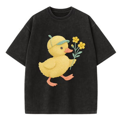 Yellow Duckling - Vintage T-shirt - Black