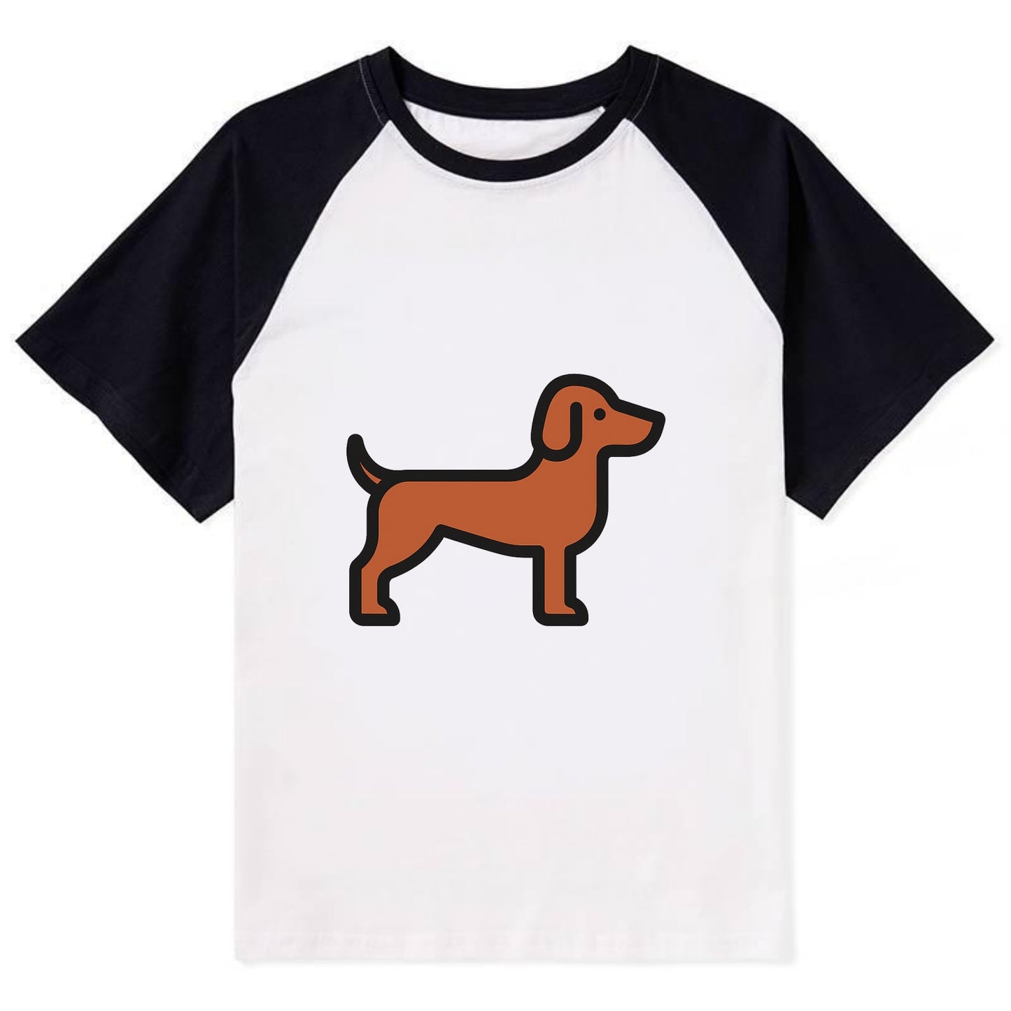Vizsla - Rust colored flat side profile - Contrast Raglan T-shirt - Black