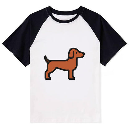 Vizsla - Rust colored flat side profile - Contrast Raglan T-shirt - Black