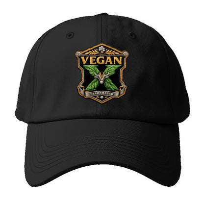 VEGAN X - plant-based symbol in green , animal rights - Baseball Cap For Big Heads - Black