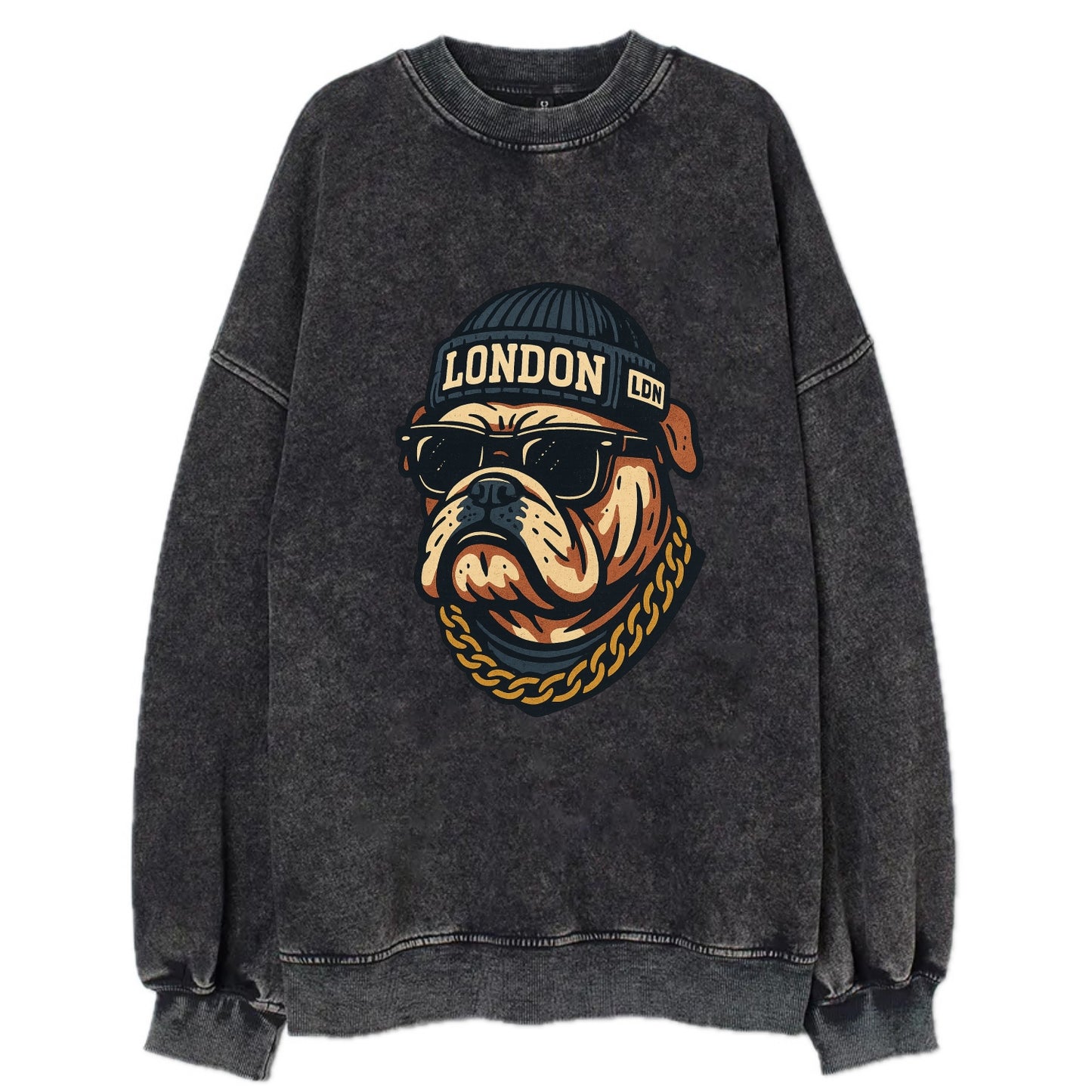 London Bulldog - Vintage Sweatshirt - Black