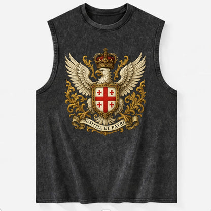 Georgia White Eagle Emblem  - Vintage Washed Tank - Black