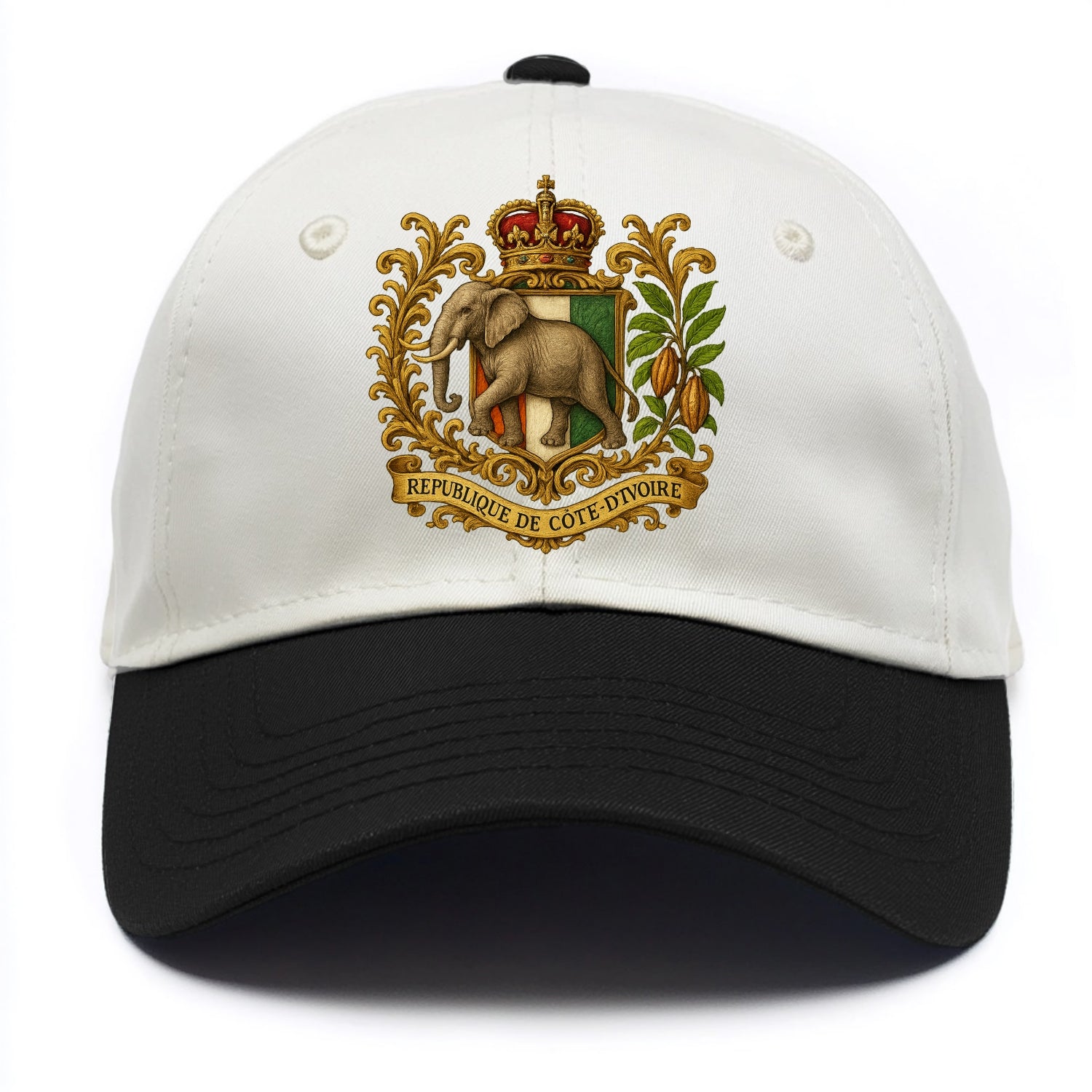 Ivory Coast Heritage Badge  - Two Tone Cap - Black