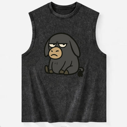 The Donky Judging Silently - Vintage Washed Tank - Black
