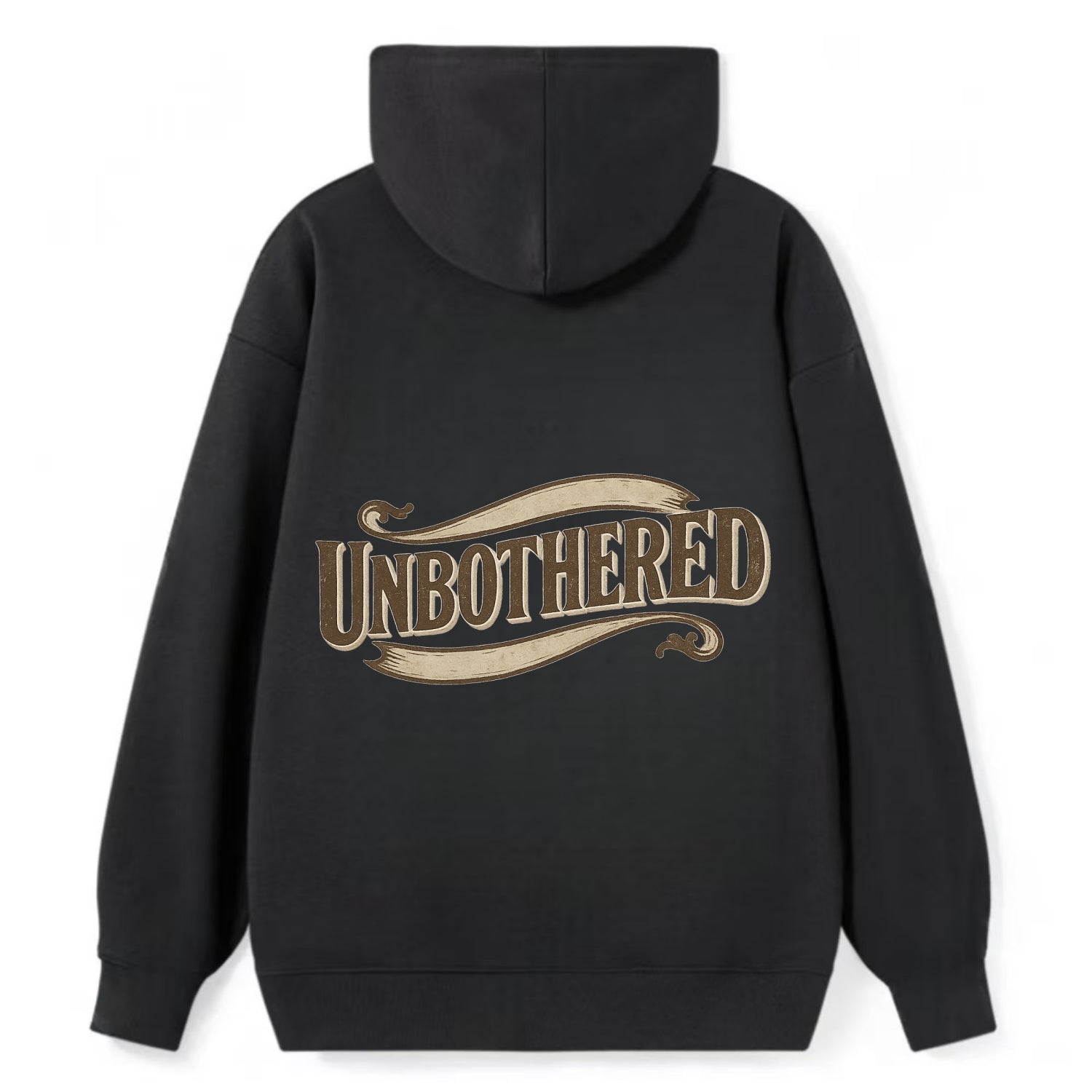Bold typography design - "UNBOTHERED" - not affected, staying calm - Classic Pullover Hoodie - Black